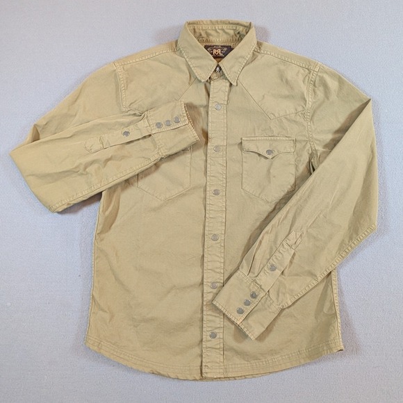 RRL Ralph Lauren Mens Western Snap Button Long Sleeve Shirt Size Small - Picture 2 of 8